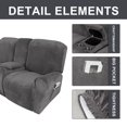 Velvet Stretch Recliner Loveseat Sofa Cover with Center Console Sofa