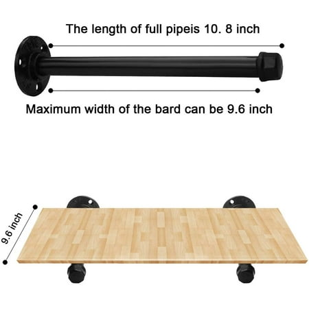 Industrial Iron Pipe Shelf Brackets 12 Inch Set Of 4 Rustic Diy Shelving For Custom Floating Shelves Black Hardware Included Canada - Pipe Shelf Brackets Diy Industrial Iron Pipe Shelf Brackets 12 Inch Set Of 4 Rustic Diy Shelving For Custom Floating Shelves Black Hardware Included Canada - Pipe Shelf Brackets Diy