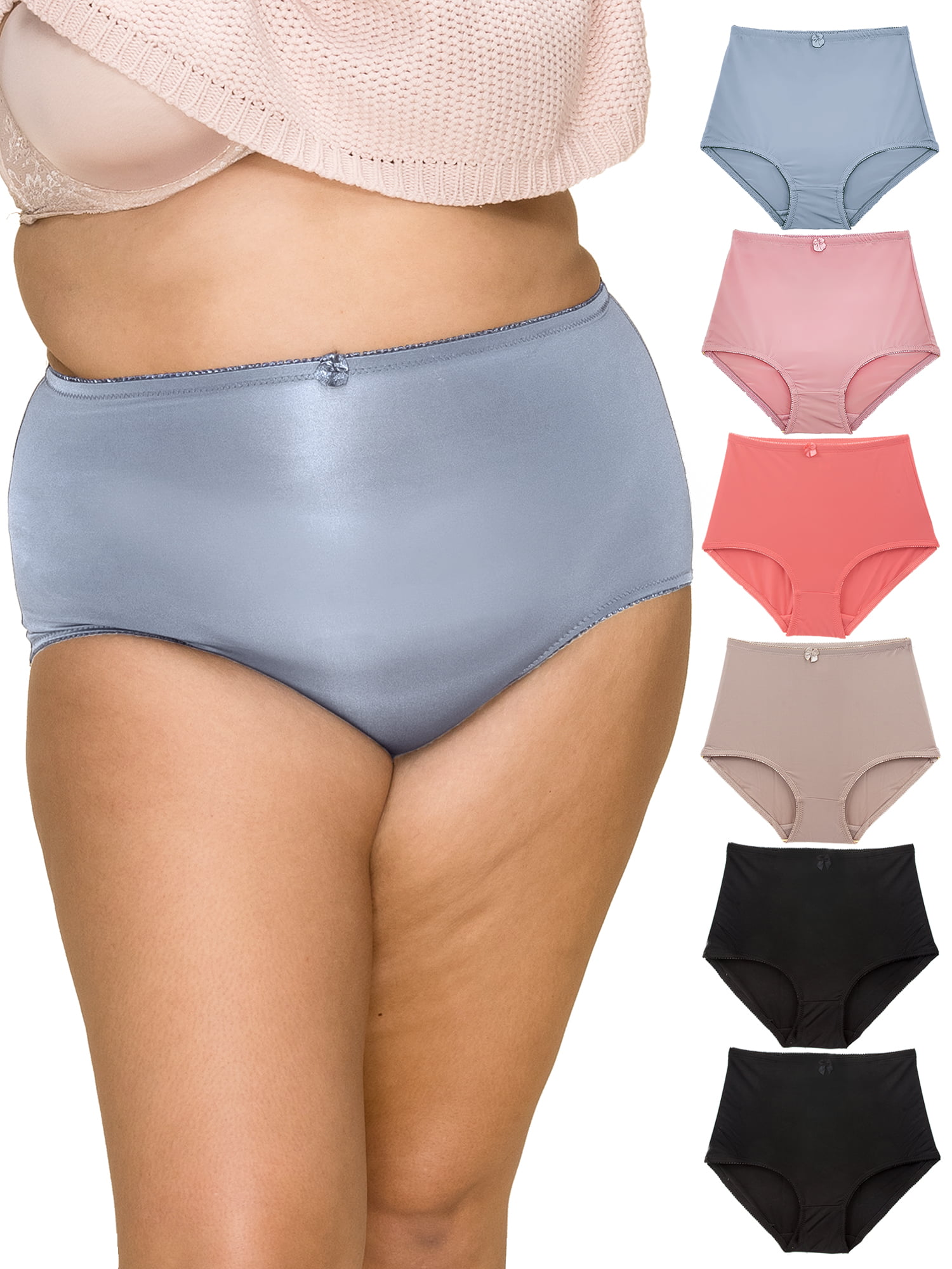 B2Body Women's Elastic Waist Beautiful Lace Panties Underwear Pack Of Four  0906 (L)