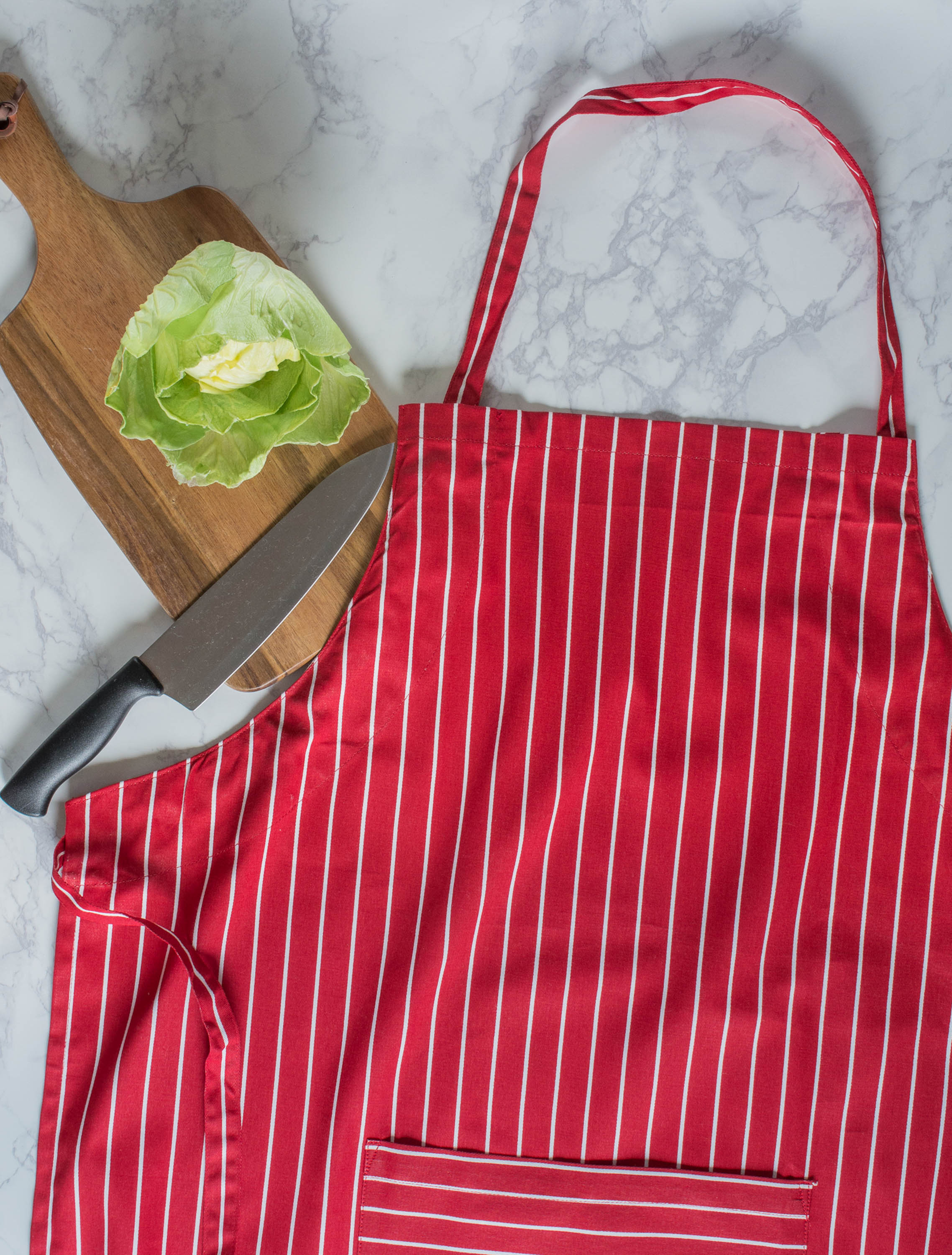 DII Stripe Chef Apron Tango Red