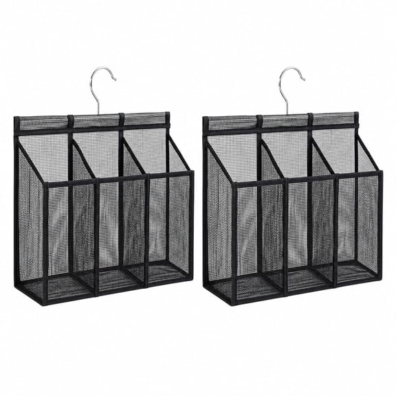 2Pcs Black Hanging Mesh Shower Caddy,Bathroom Toiletry Organizer