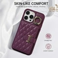 thumbnail image 5 of for iPhone 16 Detachable Shoulder Strap Wallet Case, with Card Slots & 360-degree Rotation Stand Ring Flip Premium PU Leather Protective Cover Lanyard for Women Girls, Deeppurple, 5 of 11