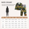 thumbnail image 4 of Salouo Cozy Cottage Lakeside Sunset Pattern Women's Pajamas Set Long Sleeve Button Down Sleepwear Soft Pj Lounge Sets for women 2 Piece Pjs Set with Long Pants-XX-Large, 4 of 7