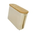 thumbnail image 3 of Cesta para papel higiénico con tapa de bambú, multifuncional, ahorra espacio. beige blanco, 3 of 9