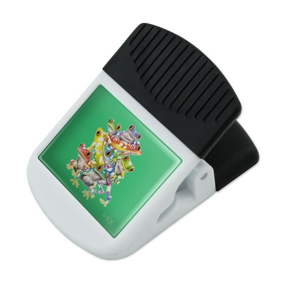 Tropical Rainforest Tree Frog Balancing Act Refrigerator Fridge Magnet Magnetic Hanging Hook Note Snack Clip