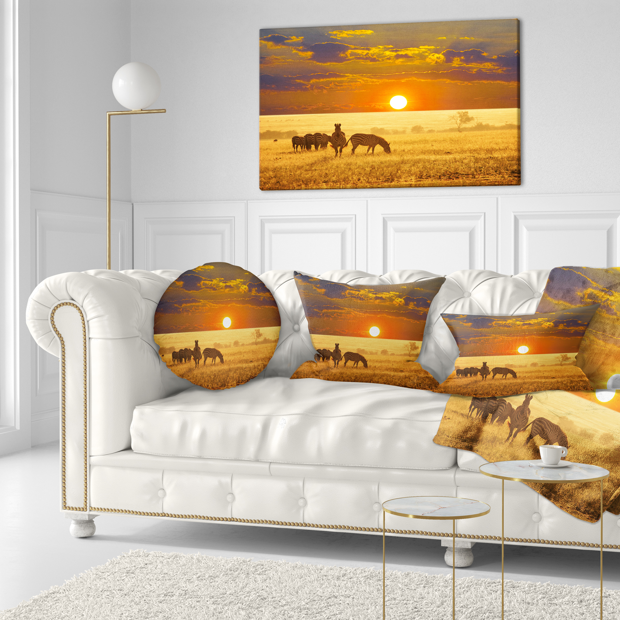 Designart 12" x 20" Orange Polyester Throw Pillow