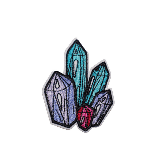 Colorful Crystals Cluster Iron On Embroidered Patch