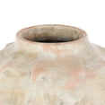 thumbnail image 4 of DecMode 11" Antique Short Wide Beige Ceramic Vase with Shades of Pink, 4 of 9