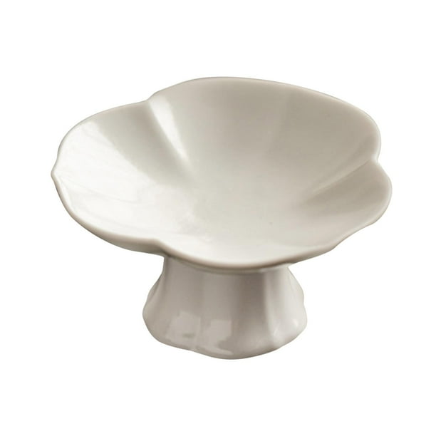 Soporte de cerámica para frutero con base, pedestal para postres, para uso familiar. beige