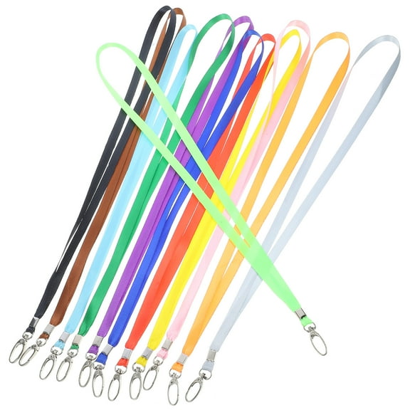 12 Pcs Carabiner Badge Lanyard Set for Office Use, Keychain Clips, Lightweight and Portable, 45cm Length