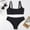 Black, variant on BONIXOOM Women Striped Push Up High Cut Hight Waist Bikini Set Two Piece Swimsuit