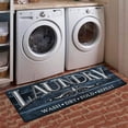 thumbnail image 2 of LANPEI Laundry Room Rug Runner 5Ft Wood Printed Area Rug Waterproof Rubber Kitchen Floor Mat Carpet for Washroom 20x59in Farmhouse Doormat, Blue, 2 of 7