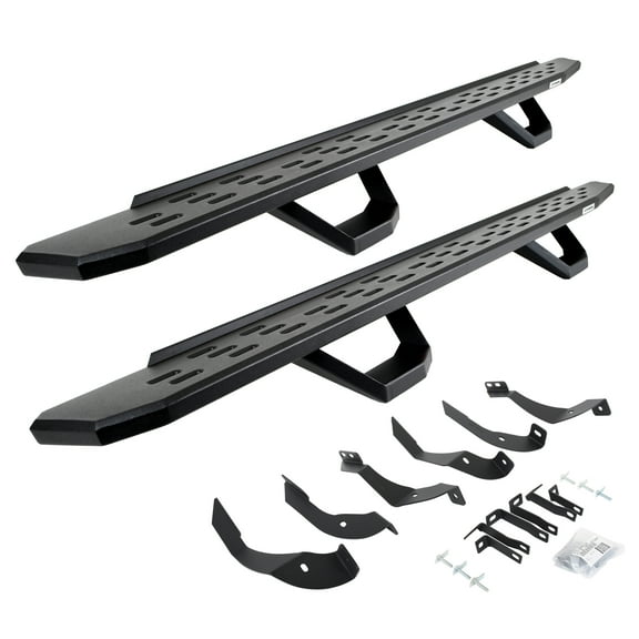 Go Rhino 6960518720PC RB30 Running Boards with Mounting Brackets, 2 Pairs Drop Steps Kit For 15-19 Sierra 2500 HD, Silverado 3500 HD, Silverado 2500 HD, Sierra 3500 HD (Crew Cab Pickup)