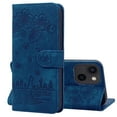 thumbnail image 1 of Nalacover for iPhone 14 Max Wallet Case, Flower Cat Embossed Pattern Magnetic Premium PU Leather Soft Silicone Shockproof Cover with Card Slots Holder Kickstand Flip Folio Case, Blue, 1 of 7