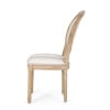 Noble House Karter Indoor French Fabric Dining Chairs, Set of 2, Gray Stripes