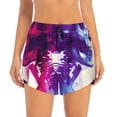 thumbnail image 2 of KLL Dual Skulls Colorful Fusion Pattern Shorts Women,Athletic Shorts High Waisted Running Shorts Pocket Sporty Short Gym Elastic Workout Shorts-Large, 2 of 7