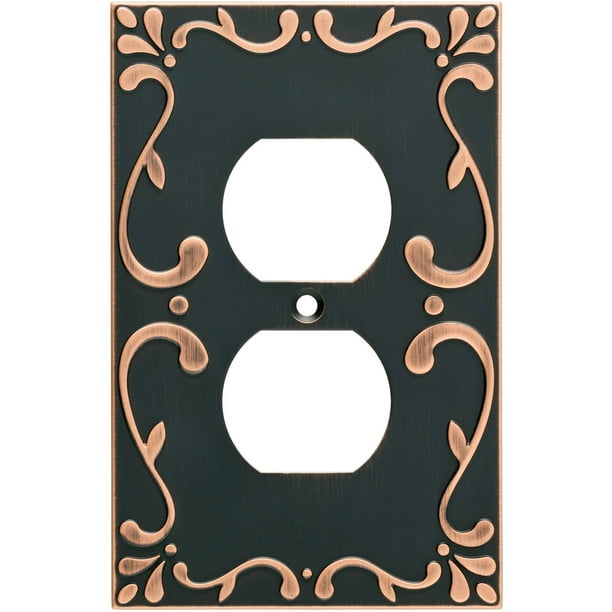 Franklin Brass Classic Lace Single Duplex Wall Plate in Bronze with