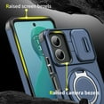 thumbnail image 4 of Asuwish Compatible with Motorola Moto G Play 4G 2024 Phone Case Slide Camera Cover Tempered Glass Screen Protector Stand Ring Holder Rugged Slim Cell for XT2413V XT2413-1 64GB Women Men Blue, 4 of 10