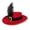 1-Red314, variant on Toddler Boys Feather Decorated Top Hat Wide Brim Vintage Western Fashion Top Hats
