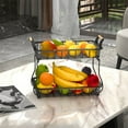 thumbnail image 4 of COFEST 2 Tier Fruit Basket for Kitchen Counter， Bread Vegetable Storage Basket Fruit Bowl Holder Stand Detachable Metal Wire Produce Basket Black, 4 of 9