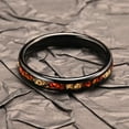 thumbnail image 4 of 4mm Wide Tungsten Carbide Black Ring with Red Opal and Gold Flake Inlay Tungsten Couple Ring, 4 of 6