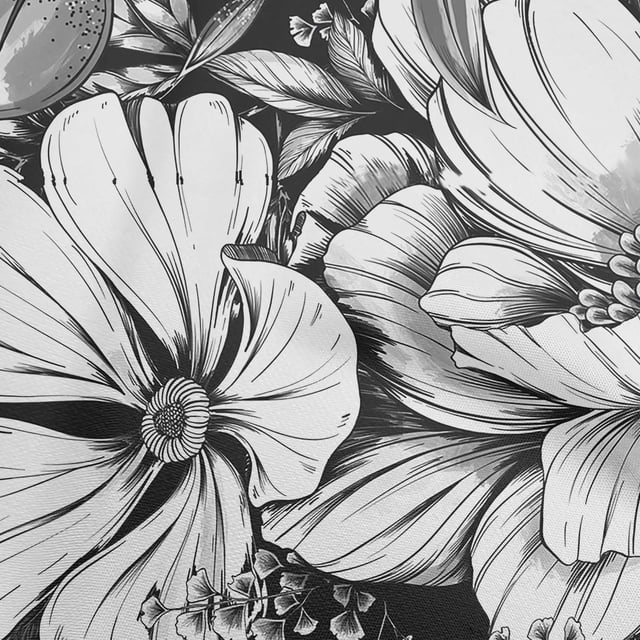 oneOone Cotton Poplin Gray Fabric Florals Sewing Material Print Fabric By The Yard 56 Inch Wide