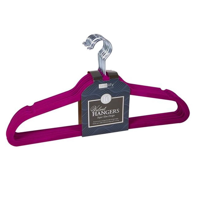 Simplify Fuchsia 3246- 10 Cintres Super Minces en Velours Étreignant&44; Fuchsia