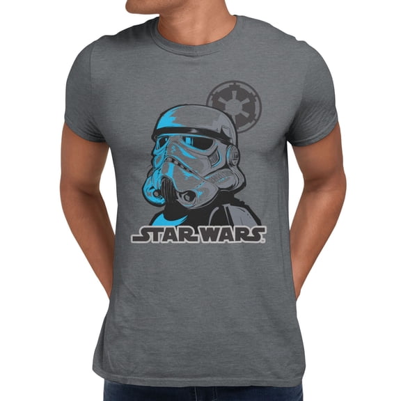 Star Wars Classic Stormtrooper Helmet with Imperial Logo Men's T Shirt (Heather Dark Grey, S-XXXL)