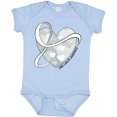 thumbnail image 3 of Inktastic Lung Cancer Awareness White Ribbon Around Heart Boys or Girls Baby Bodysuit, 3 of 5