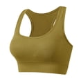 thumbnail image 2 of ZQUUVOU Women's Racerback Sports Bra Comfortable Sleep Bra Seamless Workout Yoga Built In Wireless Padded Support Yellow, 2 of 5