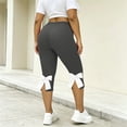 thumbnail image 6 of Yoga Capris for Women Slim Fits Stretch Yoga Athletic Workout Capri Leggings Split Hem Bow Decor Plus Size Cropped Pants, 6 of 9