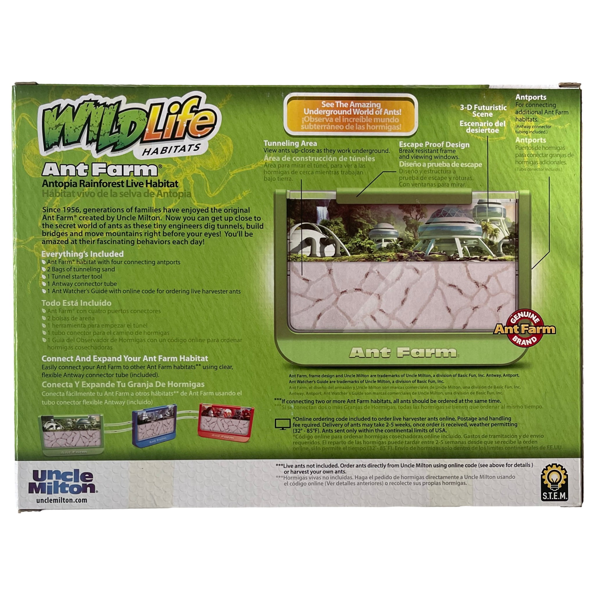 Uncle Milton Kids Live Play Rainforest Ant Farm, Green - 60th