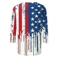 thumbnail image 5 of Meichang American Flag Tee Shirts for Women Stars and Stripes Graphic T Shirts 3/4 Sleeve Loose Fit Crew Neck T-Shirts Patriotic Independence Day Clothes, 5 of 6
