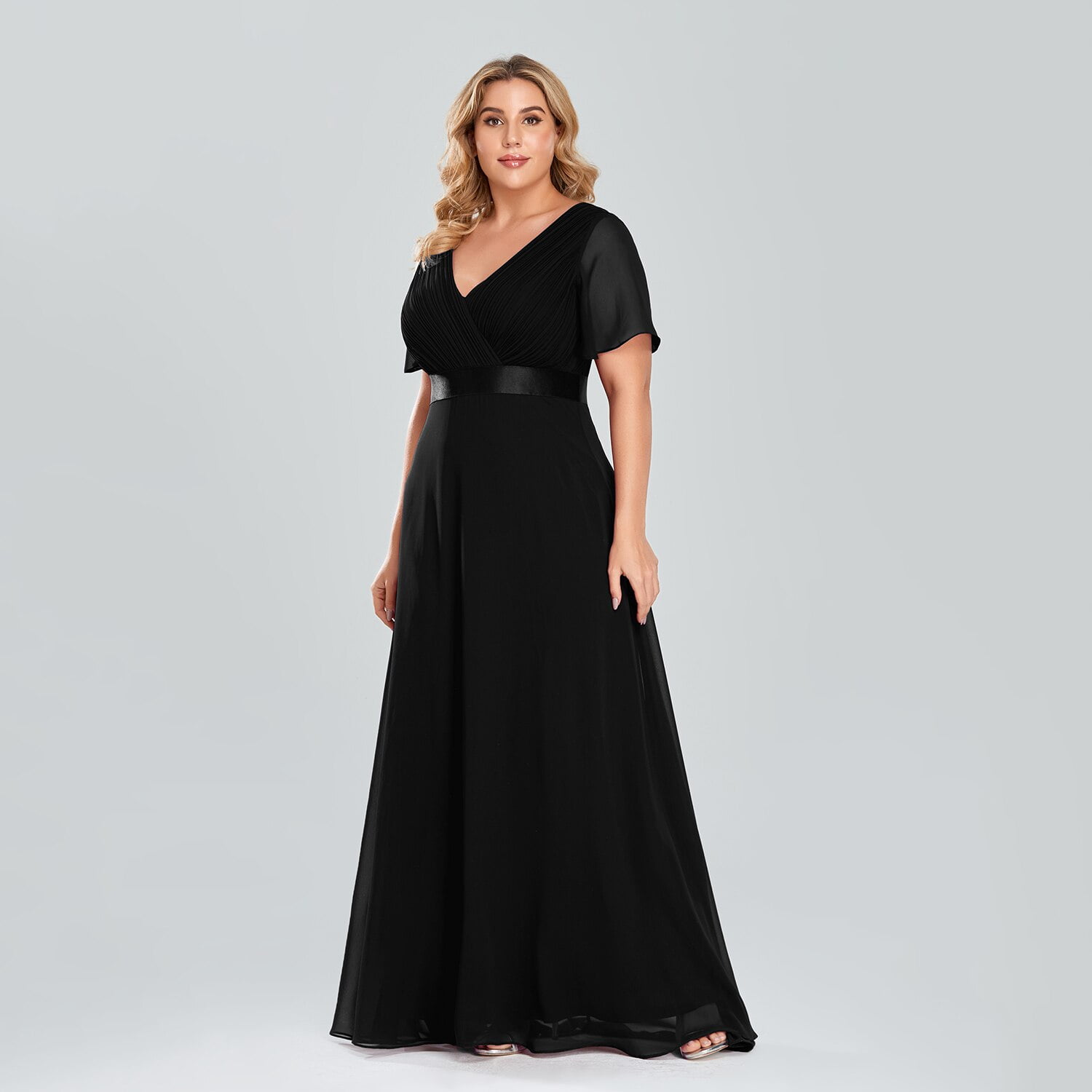 Plus Size Evening Dresses Long Elegant A Line V Neck Ruffles Chiffon Formal  Wedding Party Dress Robe De Soiree - Walmart.ca