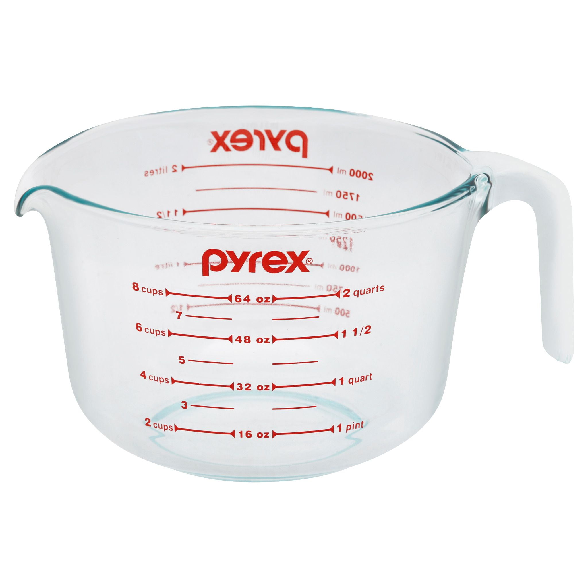 Pyrex Prepware 8 Cup Clear Glass Measuring Cup with Lid 1055161-1 Each
