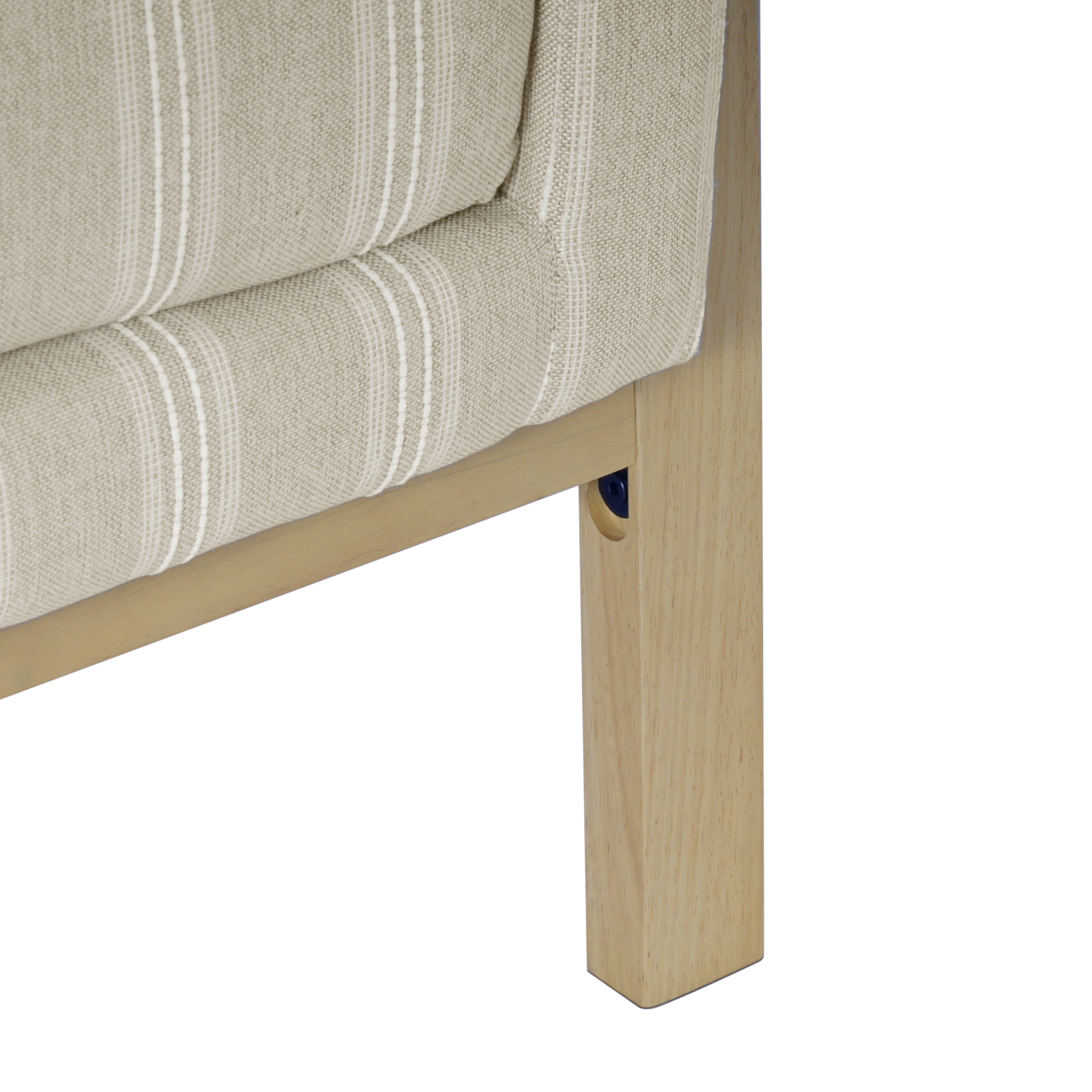 Modern Exposed Wood Accent Chair, Tan Stripe