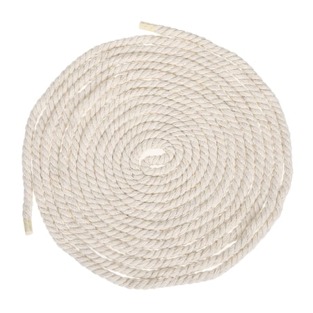 Uxcell 0.2" x 14.8 Feet Beige Cotton Rope 3 Strand for DIY Wall Hanging Knotting