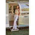 thumbnail image 4 of Cali1850 Women's Casual Linen Pants 32" Inseam Oceanside Drawstring Smocked Waist Lounge Beach Pants with Pockets, 4 of 5