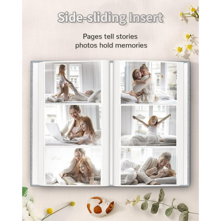 Photo Album 4x6 300 Photos Picture Albums Personalized Cover Photo Book for  Wedding Baby Family Anniversary Photo Book White 300 Pockets