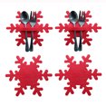 thumbnail image 3 of Bewildely 4 unids/set Navidad copo de nieve vajilla bolsa de almacenamiento cubiertos bolsa de azúcar organizador de palillos tenedor bolsillo Kits de decoración para fiestas, 3 of 6