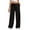 Black, variant on Women's Wool Wide-Leg Sweatpants with Internal Drawstring High Waist - Winter Warm Straight-Cut Sports Pants with Pockets for Comfortable Athletic and Casual Wear,Black,L