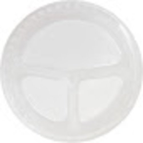 CLEAR PLASTIC DIVIDED PLATES, 20 CT