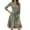 Army Green, variant on WTOBBY Women's Chic Floral Print Waistband Round Neck 3/4 Sleeve Dress, Flowy Midi Sundress with Comfort Fit for Daily Activities,Army Green L