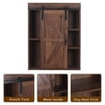 thumbnail image 3 of Rustown Farmhouse Wood Wall Storage Bathroom Cabinet with Sliding Barn Door, Rustic Medicine Cabinet with Adjustable Shelf, 3-Tier Vintage Cabinet for Kitchen Dining, Bathroom, Living Room , Walnut, 3 of 6