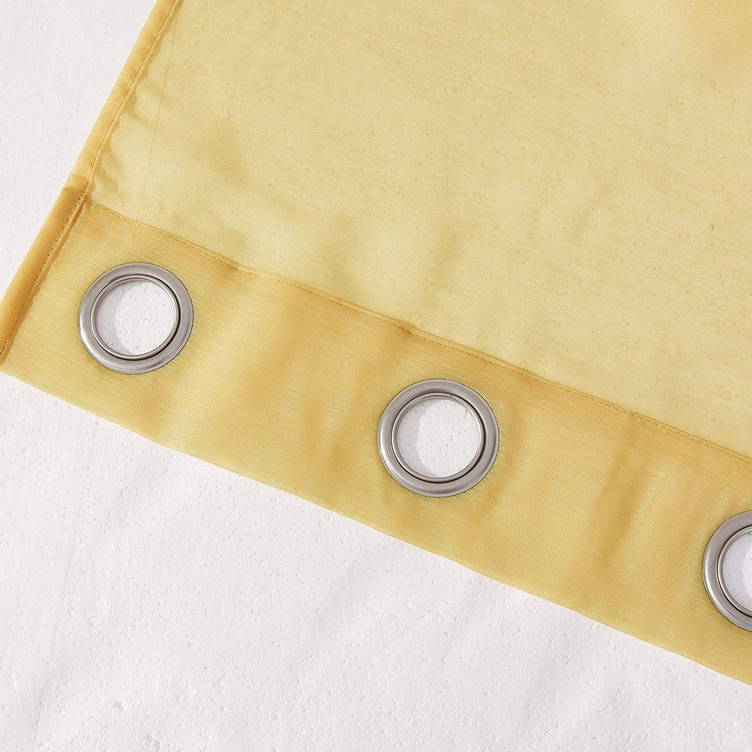 Dainty Home Malibu Textured Semi-Sheer Grommet Top Curtain Panel Pair, 108" x 84" In Gold