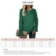 thumbnail image 5 of Jersey Cuello Redondo Manga Larga Trompeta Color Sólido Casual Cómodo Mujer Top Verde S, 5 of 5
