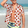 thumbnail image 5 of Lsque Hand Drawn Tomatoes pattern Hawaiian Shirt for Men, Unisex Summer Beach Casual Short Sleeve Button Down Shirts-Small, 5 of 9