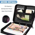 thumbnail image 5 of Zipper Binder with Shoulder Strap 2 inch 3 Ring Waterproof File Folder Organizer Bag 500 Sheet Colorful Butterfly, 5 of 8