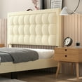 thumbnail image 5 of Zzistar Upholstered Platform Bed Frame with Button Tufted Headboard, Modern Heavy Duty Wood Bed Frame, Full Size, 5 of 9