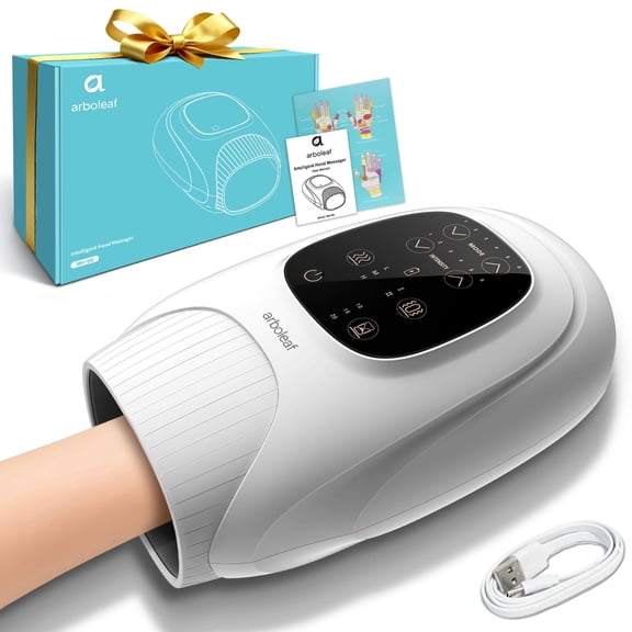 Arboleaf Cordless Hand Massager, Half-Time Recovery for Soccer Fans – Heat & Compression, 6 Modes, 3 Heat Levels, Father's Day Gift